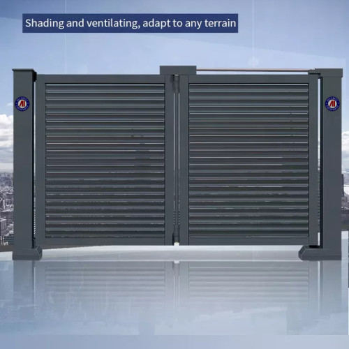 AI-QG-P2950-Modern Design Automatic Aluminum Folding Gate - ទ្វារទំនើប រឹងមាំបញ្ចាទេឡេ