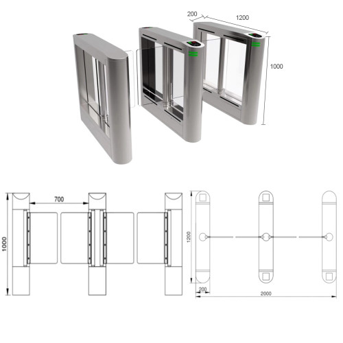 AI-LST003 Swing Turnstile Barrier Gate Pedestrians - ប្រពន្ធ័គ្រប់គ្រងច្រកចេញចូល