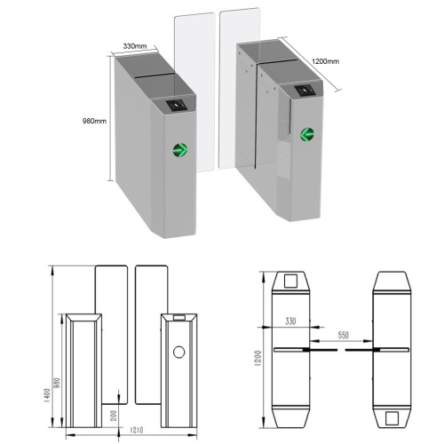 AI-PT011 Professional Sliding Gate Turnstile Barrier Gate Turnstile - ប្រពន្ធ័គ្រប់គ្រងច្រកចេញចូល