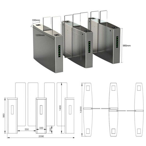 AI-PT016 Factory Turnstile Sliding Gate Automatic - ប្រពន្ធ័គ្រប់គ្រងច្រកចេញចូល
