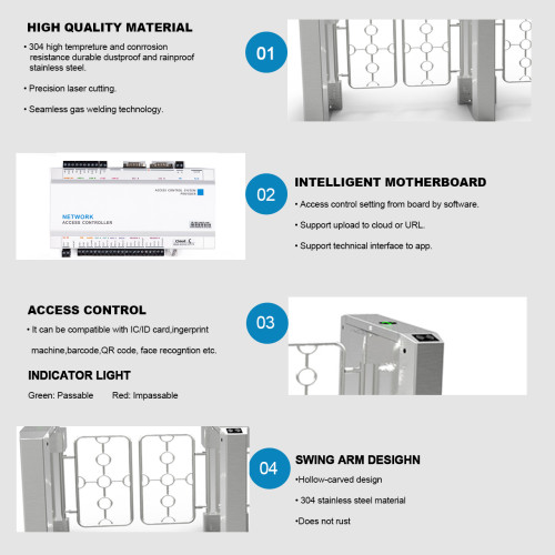 AI-ST009 Quality Security Automatic Swing Barrier Gate Turnstile - ប្រពន្ធ័គ្រប់គ្រងច្រកចេញចូល