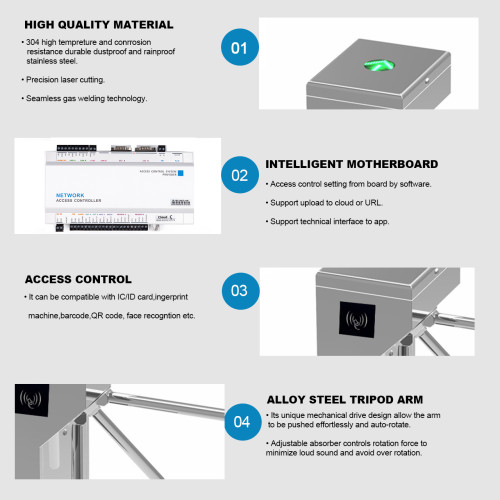 AI-TT001 Security Gate Tripod Turnstile Gate - ប្រពន្ធ័គ្រប់គ្រងច្រកចេញចូល