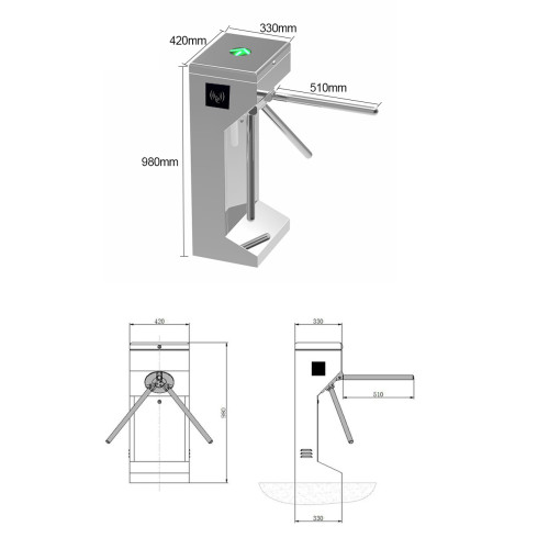 AI-TT001 Security Gate Tripod Turnstile Gate - ប្រពន្ធ័គ្រប់គ្រងច្រកចេញចូល