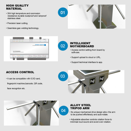 AI-TT002 Tripod Turnstile Barrier Access Control System - ប្រពន្ធ័គ្រប់គ្រងច្រកចេញចូល