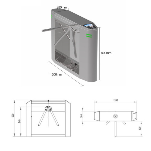 AI-TT003 Tripod Turnstile for Pedestrian Access Control System - ប្រពន្ធ័គ្រប់គ្រងច្រកចេញចូល