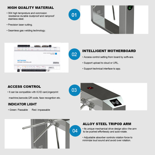 AI-TT004 Tripod turnstile Stainless Steel Tripod Turnstile Gate - ប្រពន្ធ័គ្រប់គ្រងច្រកចេញចូល