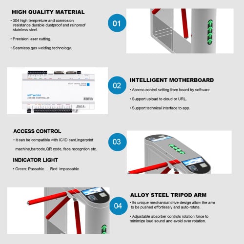 AI-TT010 High-Performance Barrier Gate Turnstile Tripod Turnstile - ប្រពន្ធ័គ្រប់គ្រងច្រកចេញចូល