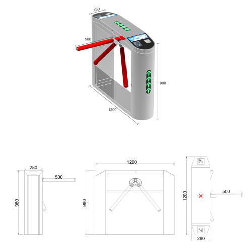 AI-TT010 High-Performance Barrier Gate Turnstile Tripod Turnstile - ប្រពន្ធ័គ្រប់គ្រងច្រកចេញចូល