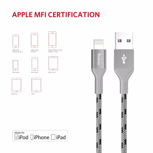 Yoobao YB-422 YB-415C Fast Charge ខ្សែសាក iphone Type-C ខ្សែប្រវែង១ម៉ែត្រ