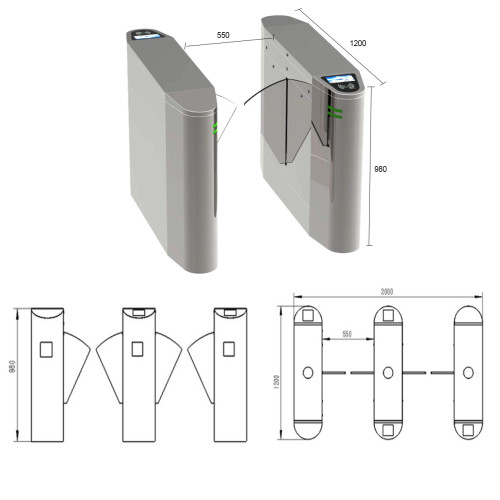 AI-WT010 Flap Safety Indoor Turnstile - ប្រពន្ធ័គ្រប់គ្រងច្រកចេញចូល