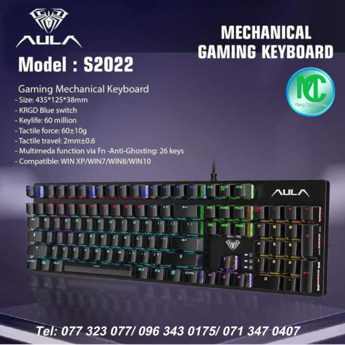 AULA Mechanical Gaming Keyboard Model S2022 Price 24 in Phnom Penh