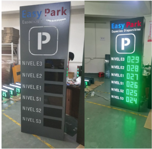 AI-Parking Guidance System(PGS) Ultrasonic Sensor Parking Space Indicator - ប្រព័ន្ធចំណតឡាន ម៉ូតូ