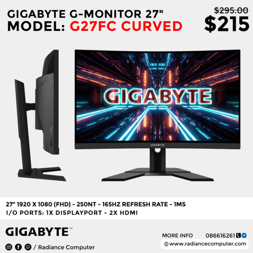 Monitor Gigabyte G27FC Special Offer in Phnom Penh, Cambodia on