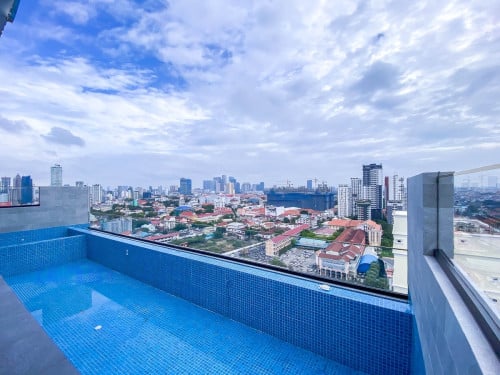 Serviced apt 2 bedrooms wth gym and pool for rent at Bueng Trobek