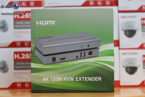HDMI Extender 4K 120M (ចូល 1 ចេញ 2) ចូលតាម HDMI បំលែងតាម Cat6