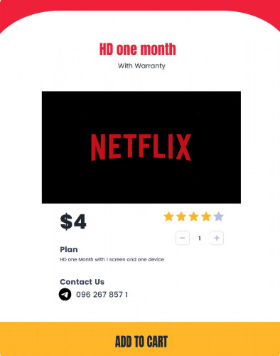 Netflix Account HD 1 month with warranty