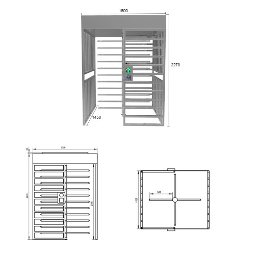 AI-FH002 Security Access Control Full Height Turnstile - ប្រពន្ធ័គ្រប់គ្រងច្រកចេញចូល អគារ ស្ថាបន័