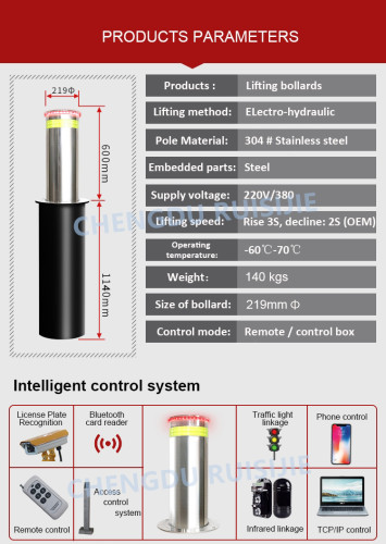AI-High Strength Automat Electric Auto Hydraulic Rising Bollards Bollard