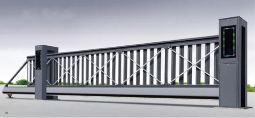 AI-QG-L2731A Aluminum Cantilever Sliding Gate For Factory Gate Designs - ទ្វារទំនើប រឹងមាំបញ្ចាទេឡេ