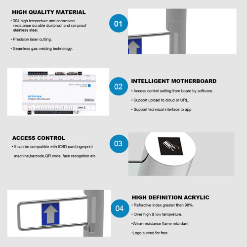 AI-ST003 Factory Price Access Control Swing Barrier Swing Turnstile - ប្រពន្ធ័គ្រប់គ្រងច្រកចេញចូល
