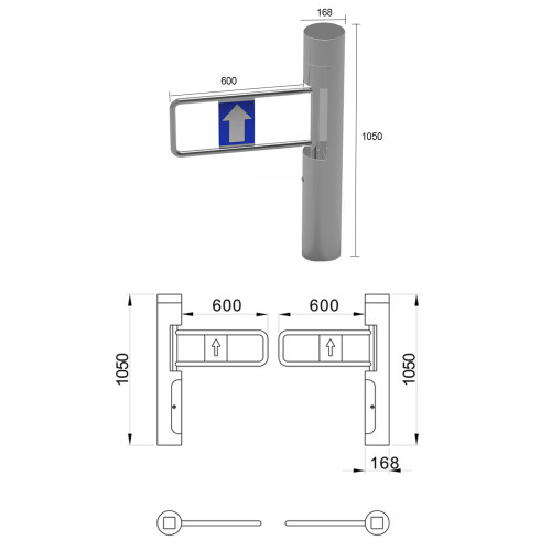 AI-ST003 Factory Price Access Control Swing Barrier Swing Turnstile - ប្រពន្ធ័គ្រប់គ្រងច្រកចេញចូល