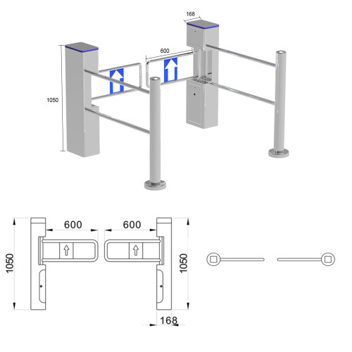 AI-ST003F Supermarket Entrance Swing Turnstile Barrier Gate - ប្រពន្ធ័គ្រប់គ្រងច្រកចេញចូល