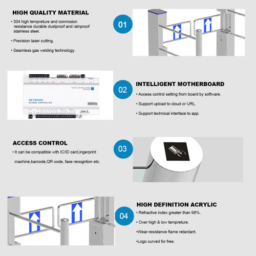 AI-ST003F Supermarket Entrance Swing Turnstile Barrier Gate - ប្រពន្ធ័គ្រប់គ្រងច្រកចេញចូល