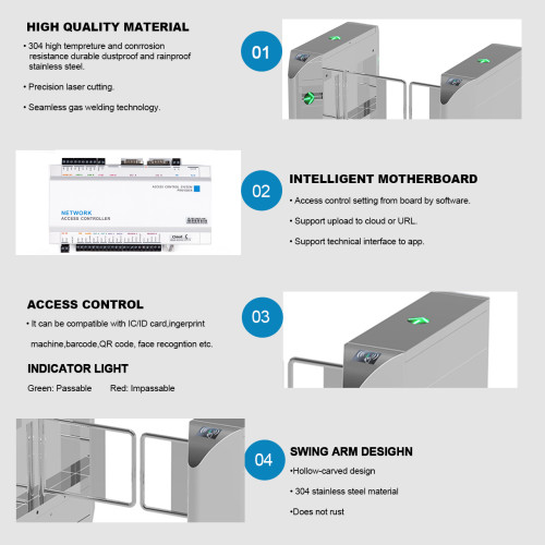 AI-ST006 Automatic Security Entrance Gate Control Swing Turnstile Gate - ប្រពន្ធ័គ្រប់គ្រងច្រកចេញចូល