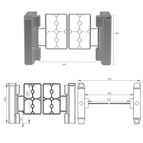 AI-ST009 Quality Security Automatic Swing Barrier Gate Turnstile - ប្រពន្ធ័គ្រប់គ្រងច្រកចេញចូល