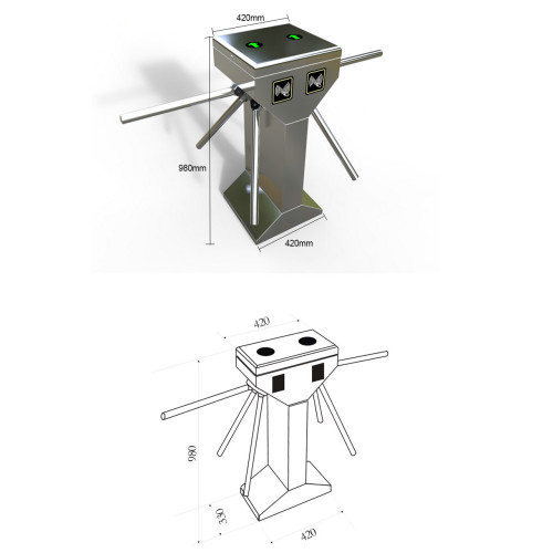 AI-TT002 Tripod Turnstile Barrier Access Control System - ប្រពន្ធ័គ្រប់គ្រងច្រកចេញចូល