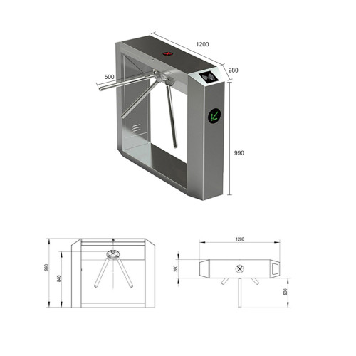 AI-TT004 Tripod turnstile Stainless Steel Tripod Turnstile Gate - ប្រពន្ធ័គ្រប់គ្រងច្រកចេញចូល