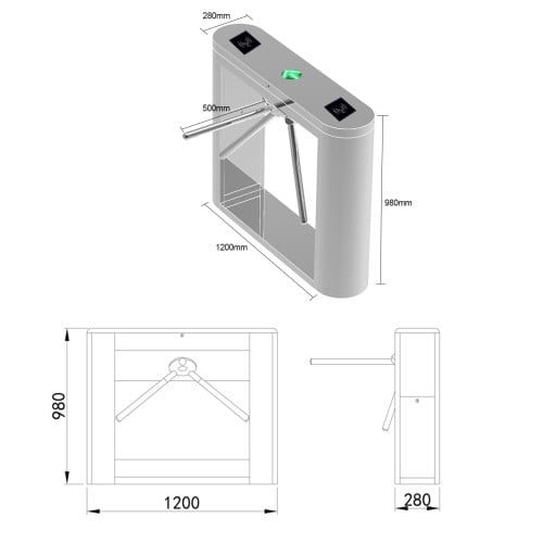 AI-TT009 Access Control Barrier Gate Tripod Turnstile For Sale - ប្រពន្ធ័គ្រប់គ្រងច្រកចេញចូល $1