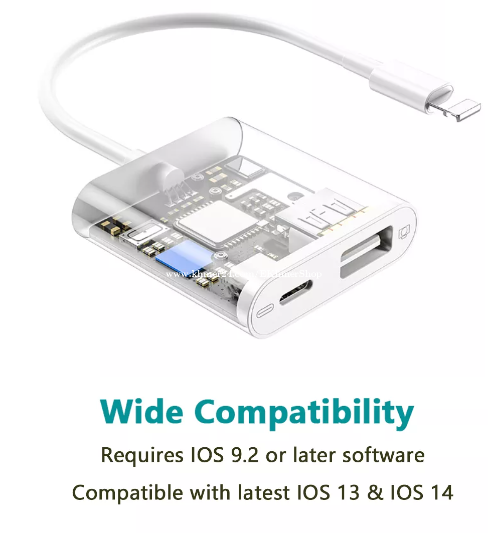 USB OTG for iPhone/iPad, Compatible with iOS 13 and Later, USB Female