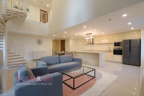 Video ok | 프놈펜에 렌트아파트 3 Bedroom Duplex Serviced Apartment For Rent in Toul Kork