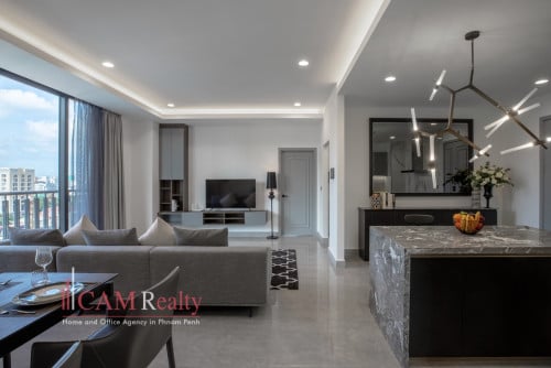 프놈펜에임대주택 BKK1 area| 2 bedrooms serviced apartment for rent| Rooftop pool, gym, steam and sauna