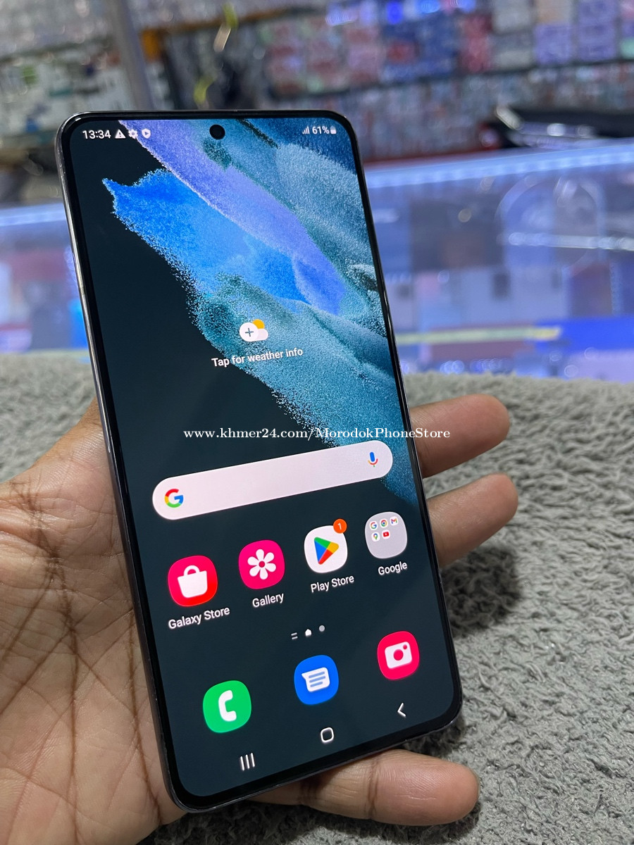 Samsung S21 Ram8G Memory256G 97 ក្រុមហ៊ុនសុីមពីរ មានកាសឆ្នាំង Price 295 in Phnom Penh