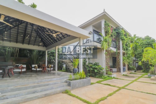 Modern Family Villa For Rent In Siem Reap With Private Swimming Pool, Garden And Barbecue Area