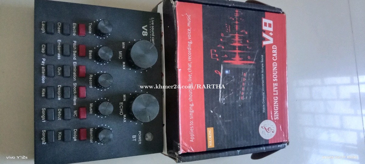 V8 Sound Card Audio Set Interface External Usb Live Microphone Sound