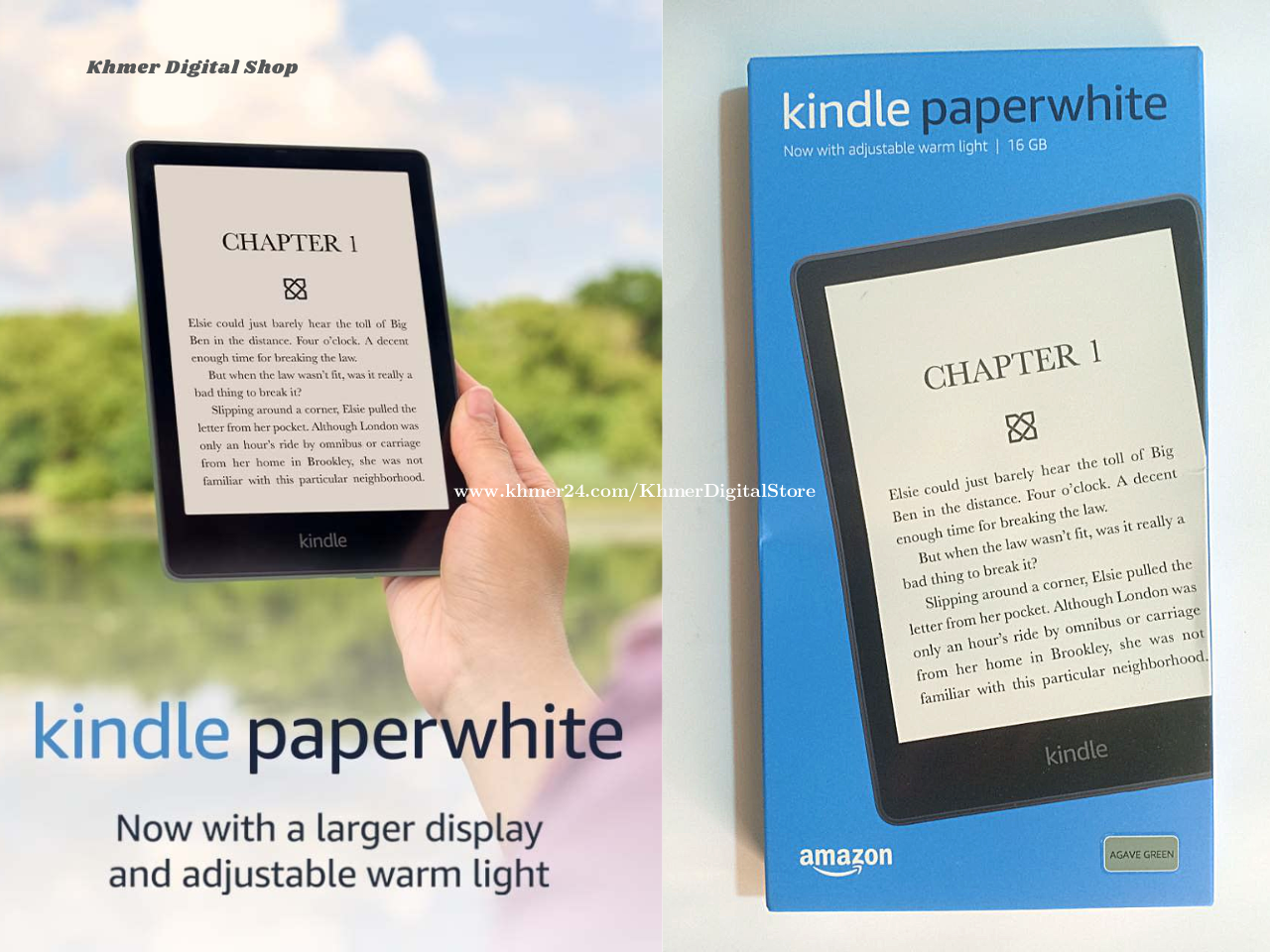 Kindle Paperwhite 6.8″ display and adjustable warm light