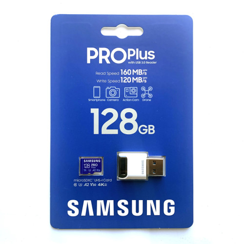 Samsung memory Micro SD 128GB 256GB 512GB PRO PLUS with USB 3.0 reader U3 4K 8K 160MB/S