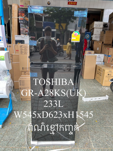 TOSHIBA GR-A28CU(UB)(ទូរទឹកកកទ្វារ 2 កំពស់ 1,545ម៉;New Refrigerator 2 Doors 1,545m)