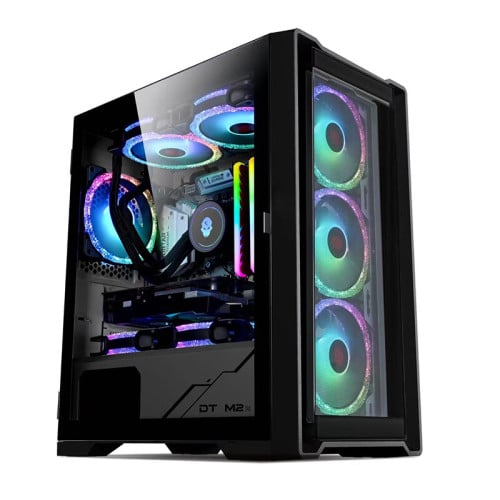 COOLMAN DT-M.2 Glass Gaming Case Black White