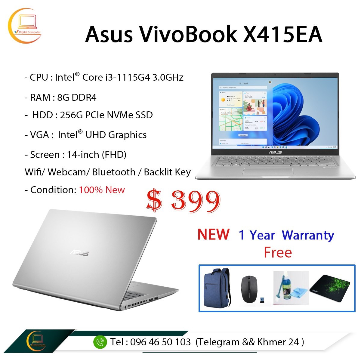 New - Asus VivoBook X415EA - Full HD Displays - Backlit Key Price $399 ...