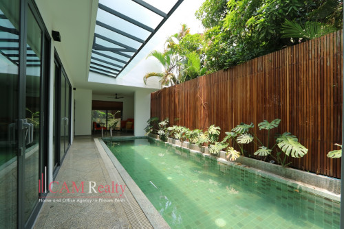 Tonle Bassac area| Aesthetic 4 bedrooms villa for rent| Swimming pool