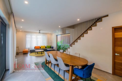 Tonle Bassac area| Aesthetic 4 bedrooms villa for rent| Swimming pool