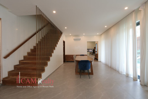 Tonle Bassac area| Aesthetic 4 bedrooms villa for rent| Swimming pool