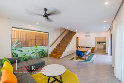 Tonle Bassac area| Aesthetic 4 bedrooms villa for rent| Swimming pool