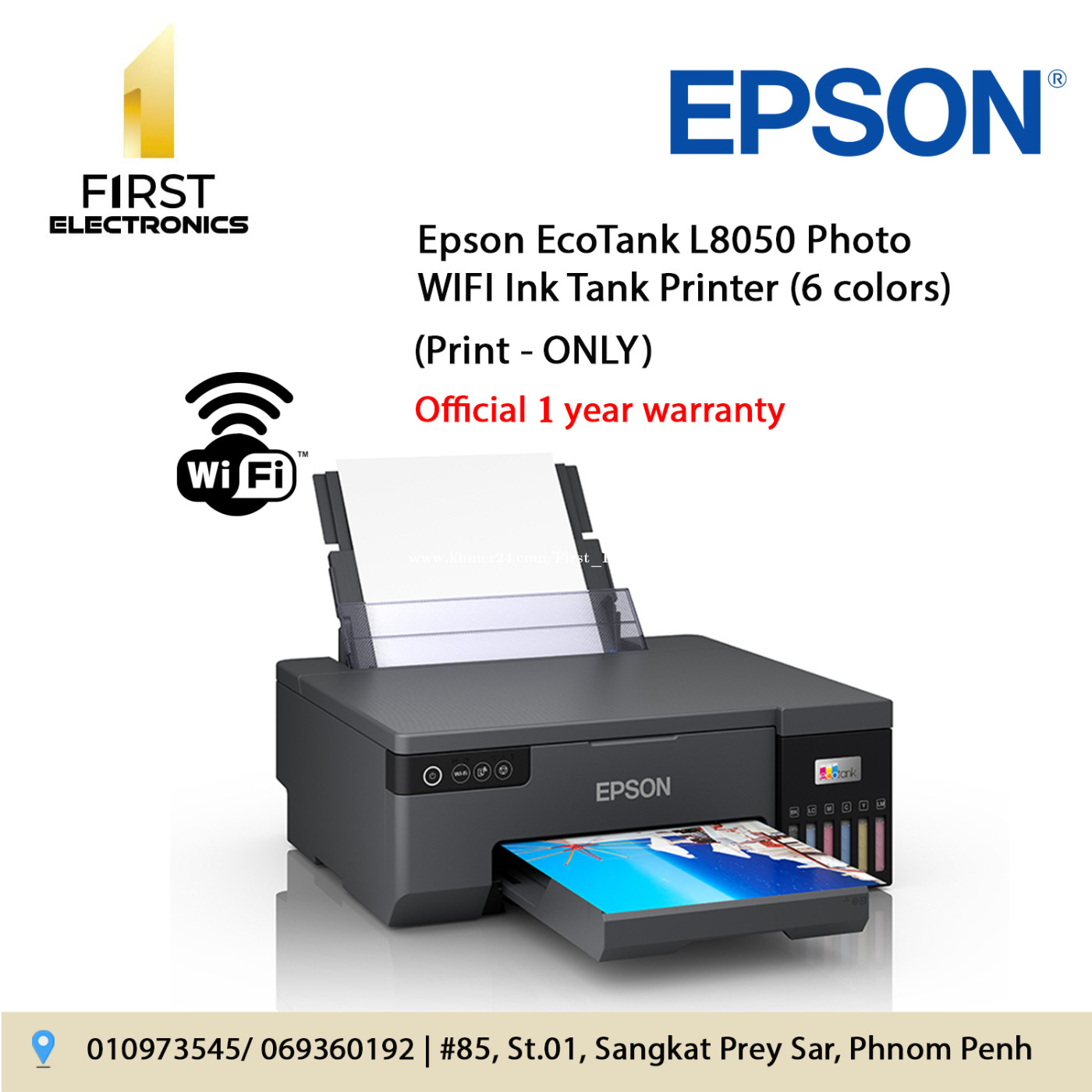 Epson Ecotank L8050 Wifi Photo Ink Tank Printer 6 Colors Price 29500 In Prey Sa Cambodia 3744