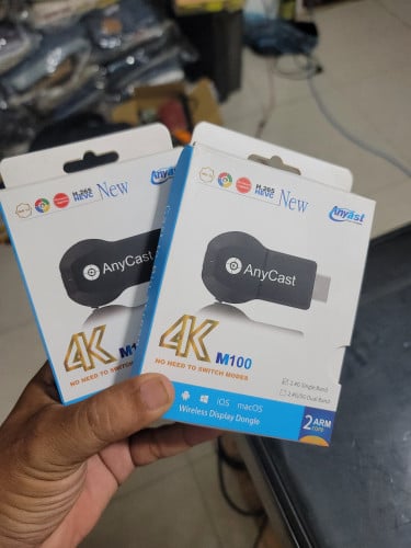 (4K) Anycast M100 Latest + AnyCast M18Plusដុំបញ្ជូនរូបភាព 4K