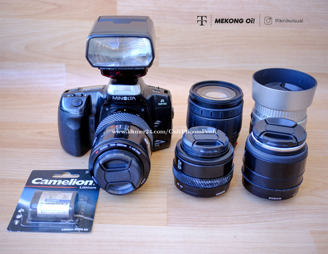 Minolta α-101 Si SLR with 5 lens and 1 flash Price $90.00 in Phsar